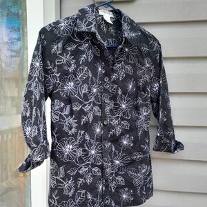 Draper's & Damon's Floral Button-Up Shirt Size SP